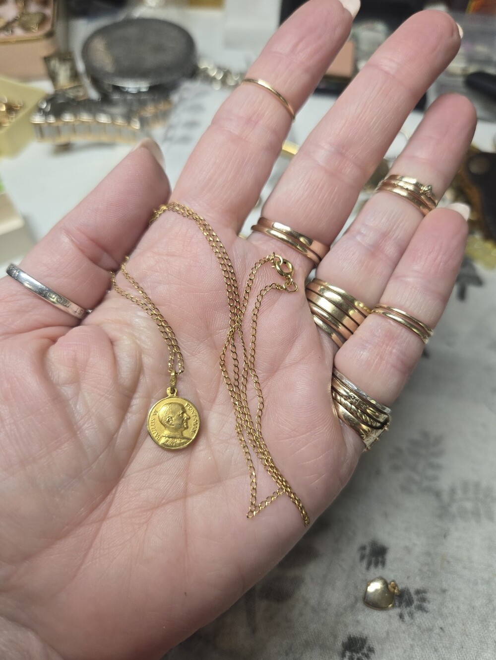 Delicate Gold Filled Coin Pendant Necklace - Women's Jewelry